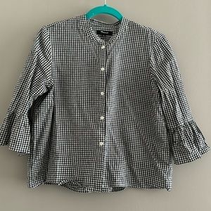 Black and white button up